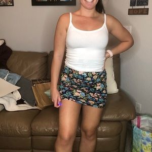Floral pattered skirt could be used as tube top